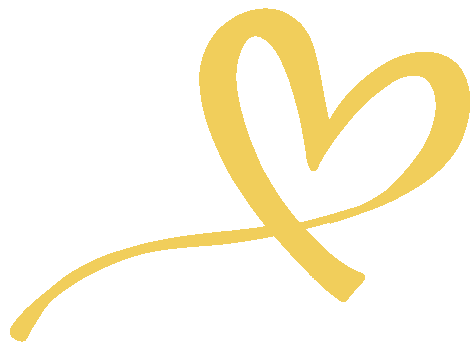 Yellow ribbon shaped into a heart