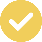 Gold rounded icon of checkmark