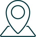 Outline icon of location pin, representing local business