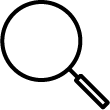Outline icon of magnifying glass