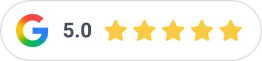 Google rating of 5 stars indicator