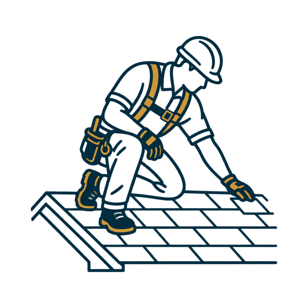 Icon of man inspecting over a roof